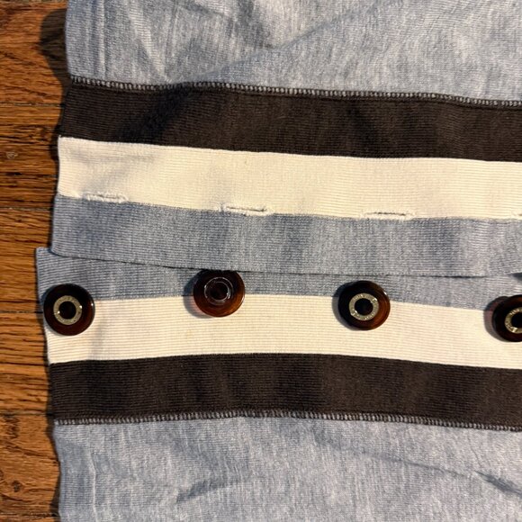 tory burch (very thom browne!) merino wool xs gray brown blokecore cardigan - Picture 7 of 7